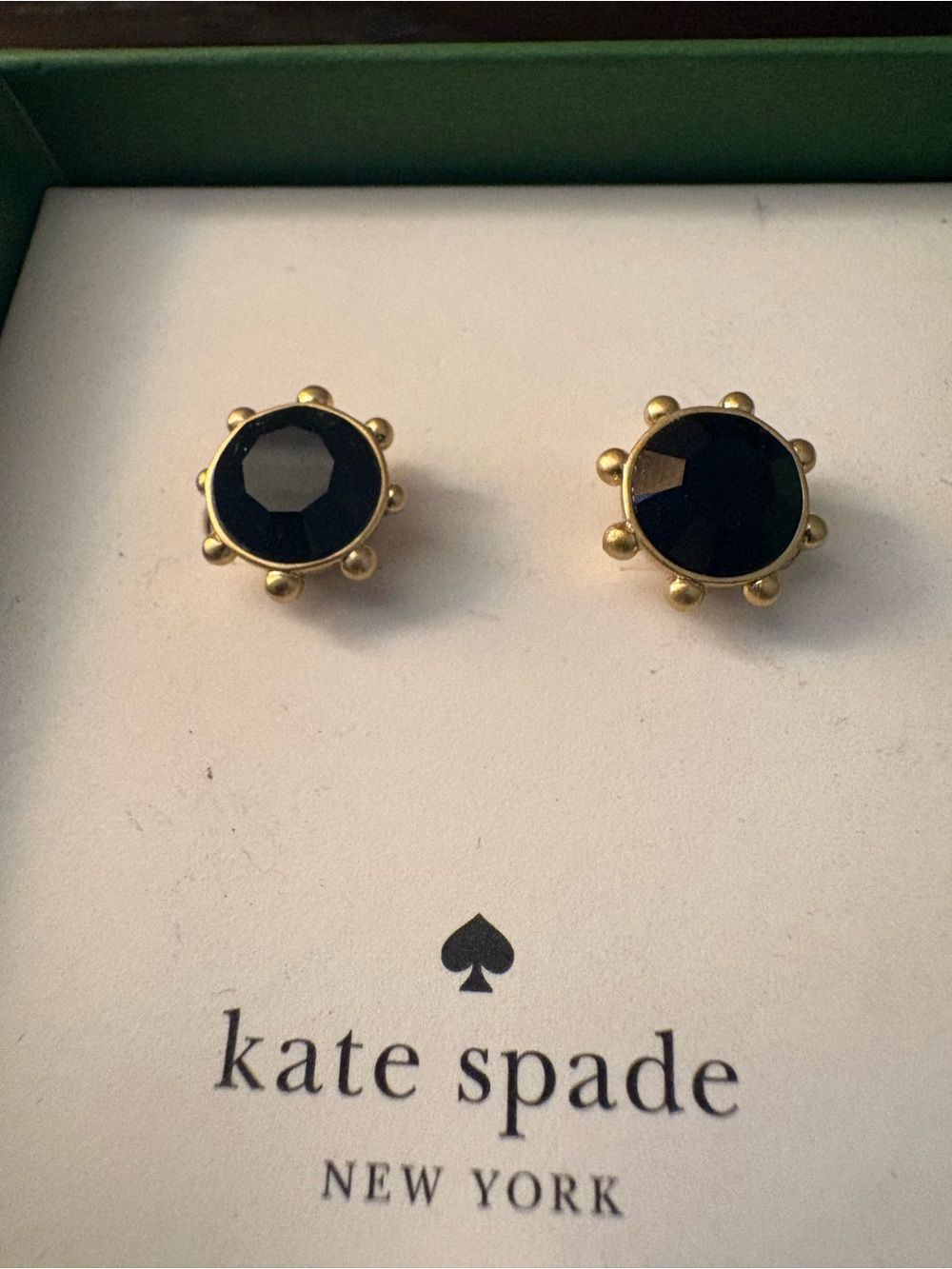 NEW Kate Spade Black Stud Earrings - Picture 2 of 2
